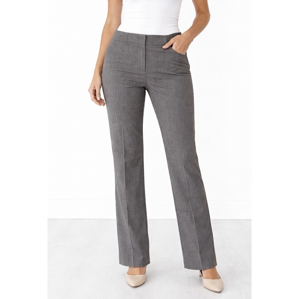 Talbots Pants Women's 6 Gray Heritage Bootcut High Rise Dress Wool Blend Comfort